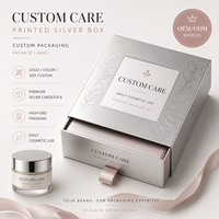 Boîte d'emballage en carton personnalisée avec impression d'autocollants logo laser vert argenté pour parfums et cosmétiques