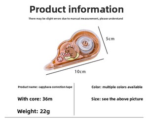 Ruban <span class=keywords><strong>Correcteur</strong></span> Capybara Style Cochon d'Inde Dessin Animé, Grande Capacité, Longueur Max 6m, pour Étudiants - Product Image 6