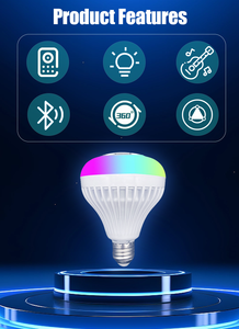 E27 Led <span class=keywords><strong>Bluetooth</strong></span> Loa âm nhạc ánh sáng bóng đèn RGB màu sắc đầy màu sắc không dây điều khiển từ xa Bóng đèn Loa thông minh bóng đèn loa siêu trầm - Product Image 3