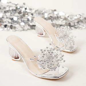 591 Nouveaux produits, belles pantoufles pour femmes, chaussures de <span class=keywords><strong>mariage</strong></span> transparentes, sandales à talons hauts, grande taille, vente directe d'usine - Product Image 3