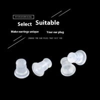Vente en gros de bouchons d'oreille en silicone transparents écologiques, accessoires d'oreille DIY, embouts d'oreille, composants de bijoux