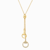 Collar Ecuestre Chapado en Oro de 18K con Hebilla de Herradura y Brida, Certificado CE Rohs, para Mujer, Regalo de Joyería Ecuestre
