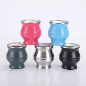 Vaso de Mate Personalizado con Logotipo, 8oz, de Acero Inoxidable de Doble Pared con Aislamiento al Vacío, Forma de Calabaza, Estilo Argentino - Product Image 1