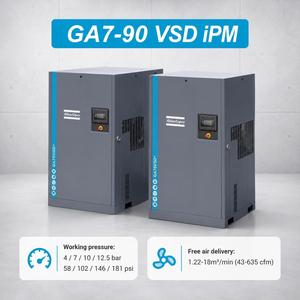 เครื่องอัดอากาศแบบสกรู Atlas Copco 7.5 กิโลวัตต์ 10 แรงม้า ความเร็วรอบคงที่ 7 บาร์ 8 บาร์ 10 บาร์ 12 บาร์ สำหรับอุตสาหกรรม - Product Image 2