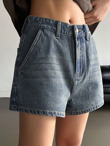 Shorts de Mezclilla Bordados con Bolsillos para Mujer, Venta al Por Mayor de Fábrica, Estilo Dulce y Picante, Suaves y Transpirables, Ajustados - Product Image 5