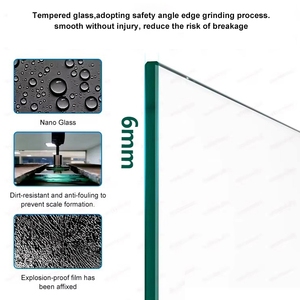 <span class=keywords><strong>Mampara</strong></span> de <span class=keywords><strong>Ducha</strong></span> Curva de Cuadrante con Marco a Medida, Puerta Corredera de Vidrio Templado para Esquina - Product Image 3