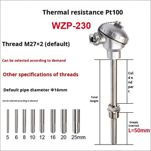 Sensor de Temperatura <span class=keywords><strong>Pt100</strong></span>, Transmissor à Prova de Explosão com Resistência Térmica de Platina, 4-20mA, Alta Temperatura - Product Image 1