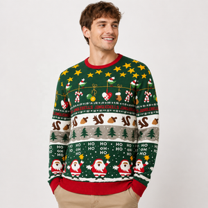 Manufacturers Custom Jacquard Pullover Ugly Christmas <strong>Jumpers</strong> <strong>Men's</strong> Crewneck <strong>Xmas</strong> Sweater Winter Knitwear - Product Image 3