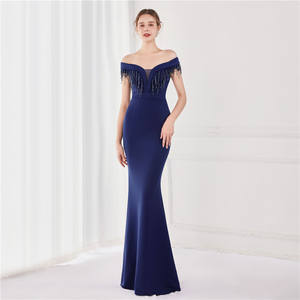S3710F Envío Directo <span class=keywords><strong>2022</strong></span> Disfraz de belleza de lentejuelas largas de alta calidad Banquete Vestidos de noche de talla grande para grasa W - Product Image 1