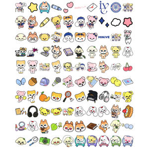 100 unids/set KPOP IVE MINIVE pegatinas POP-UP Wonyoung Leeseo Liz Yujin lindo equipaje de dibujos animados taza de teléfono lácteos DIY calcomanías Fans regalos - Product Image 4