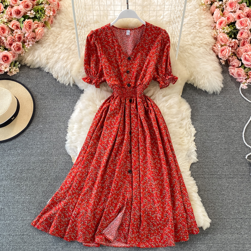 knee length dresses for ladies Ladies Vintage Boho Summer Dress Women Midi Casual Loose Holiday Plaid  Beach Shirt Dress Women Sundress