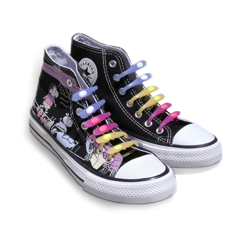 Новый дизайн, силиконовые шнурки с ультрафиолетовым изменением цвета для кроссовок, ленивые эластичные шнурки, шнурки без завязывания, шнурки для обуви