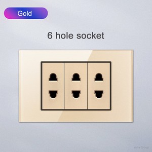 American Standard <b>Wall</b> <b>Socket</b> and Switch with <b>USB</b>/Type-C Touch Panel Glass Material 16A 118 Household Power <b>Socket</b> - Product Image 4