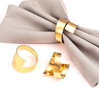 Anneaux de serviette en métal doré en gros, boucles de serviette, décorations de table pour hôtels et restaurants