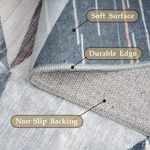 Tapis moderne à poils ras, épais, floral, lavable en machine, antidérapant, anti-déchirure, doux et élégant pour salon et chambre à coucher - Product Image 5