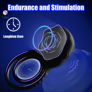 Hot Selling Rose Vibrerende Haan Ring Volwassen Geslachtsproduct 9 Frequentie Trillingen Duurzaam Waterdicht Siliconen Materiaal Penisring - Product Image 5