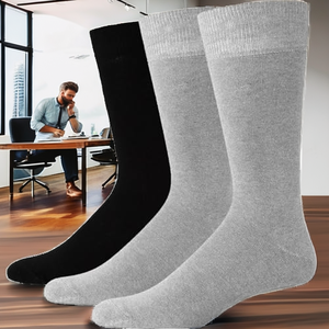 Mens Ankle Crew <b>Socks</b> Solid Breathable Pack of 3 <b>Soft</b> Cotton Autumn for Formal Office & Casual Wear with Custom Logo - Product Image 2
