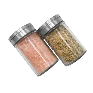 Stainless Steel Spice Jar/Dredge Salt Sugar Spice Pepper Shaker Can with Rotating Cove