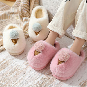 New Stock Arrival Comfortable Plush Cotton Fabric for Slippers Flower Embroidery Closed Toe EVA for Summer Home Use Big Discount - Product Image 5