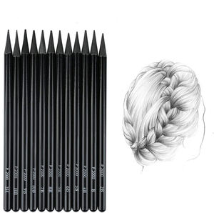 Juego de lápices de grafito sin madera, 6 grados de lápiz de dibujo de carbón de grafito HB, 2B, 4B, 6B, 8B y EE - Product Image 6