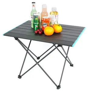 Table pliable en aluminium, avec pieds, pour pique-nique, Camping, activités en plein air, randonnée, noir, prix d'usine