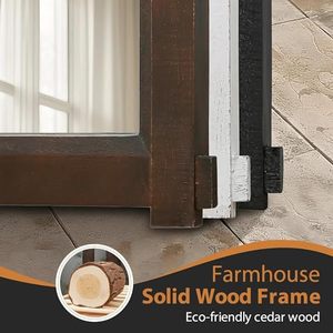 <span class=keywords><strong>Miroir</strong></span> de salle de bain moderne en <span class=keywords><strong>bois</strong></span>, <span class=keywords><strong>miroir</strong></span> de coiffeuse avec cadre en <span class=keywords><strong>bois</strong></span> massif de style <span class=keywords><strong>porte</strong></span> de grange, avec éclairage LED, écologique - Product Image 5