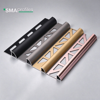 Profilé de transition moderne en aluminium en forme de Q pour carrelage, bande de protection en céramique argentée pour intérieur