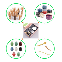 Kit Cadeau de Cérémonie du Thé Matcha en Céramique Noire Mate – Ensemble 5 Pièces : Cuillère, Fouet à Main, Support et Bols avec Emballage Personnalisé