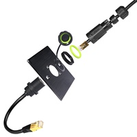 Câble Ethernet étanche IP68 CAT6 CAT6A à montage sur panneau, noir, 8 broches, 250 mm, câble d'extension RJ45, gaine en PVC, conducteur en cuivre pur