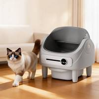 Toilette automatique intelligente pour chat 65L, bac à litière couvert, écologique, anti-odeurs, design ouvert, pour usage intérieur multi-chats, facile à utiliser