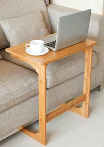 Modern Wooden Notebook Coffee Table Bamboo Sofa Side Table For Laptop