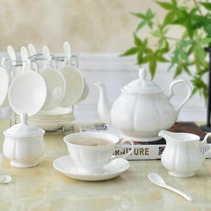 Juego de café y té de porcelana blanca clásica de porcelana real de Europa, juego de café de porcelana de hueso personalizable - Product Image 4