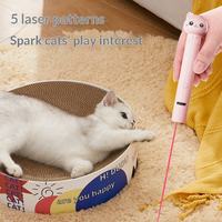 Baguette de jeu pour chat 3-en-1 avec laser USB interactif, jouet laser pour chat en ABS, fournitures pour animaux de compagnie