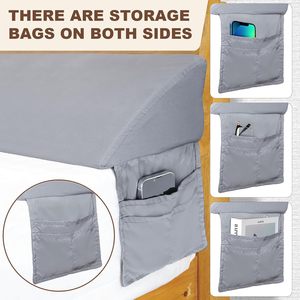 Comfortable extra Large Foam Mattress Wedge Ergonomic <strong>Headboard</strong> Wedge <strong>Pillow</strong> with Big Pocket - Product Image 3