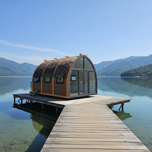 Casa Triangular de Diseño Moderno con Estructura de Acero de Tres Lados, Casa Pequeña Urbana/Suburbana para Vacaciones y Campamentos Familiares - Product Image 1