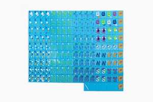 Tarjetas Educativas de Plástico con Esquinas Cuadradas, Juego de Mesa de Doble Cara, Herramienta de Aprendizaje, Diseño Personalizado, Color Azul - Product Image 1