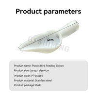 Cuillère d'alimentation pour perroquet en plastique blanc de 3.6cm