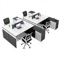 Ensemble de bureau et chaise modulaire en bois, en forme de barre, pour 4 à 6 personnes, pour usage professionnel ; bureaux informatiques sur mesure