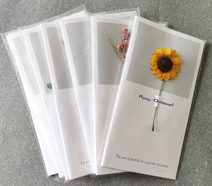 In ấn New Arrival <span class=keywords><strong>2025</strong></span> giáng sinh thẻ lễ hội Nguồn cung cấp có thể ghi khô hoa thiệp chúc mừng Cảm ơn bạn thẻ - Product Image 2