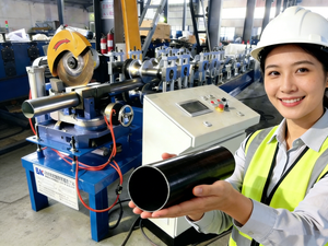 Machine de fabrication de tubes ronds en <span class=keywords><strong>acier</strong></span> inoxydable de haute précision à prix d'usine / Ligne de production de tubes avec PLC et moteur de 5,5 kW - Product Image 2