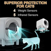 Bac à litière intelligent pour chat - Nettoyage automatique avec suivi de la santé pour plusieurs chats |   Grande capacité de 75 L |   Système de contrôle par application et système OdorLock
