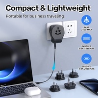 Worldplug Universal AC Enchufe mundial Enchufe de alimentación eléctrica Todo en uno Adaptador universal intercambiable Enchufe de pared de viaje
