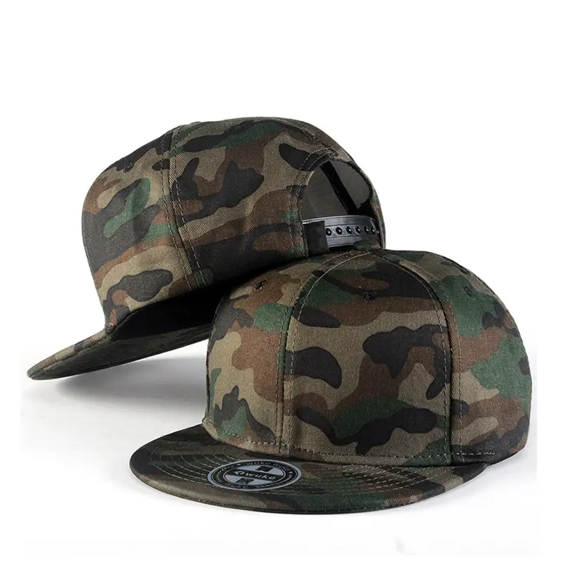 Mode Logo Personnalisé Hip Hop Rue Quatre Saisons Parasol Unisexe Coton 6 Panneau Camouflage Sports Baseball Snapback Caps