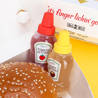 Bouteille d'assaisonnement portable pour la cuisine Mini bouteille de ketchup Petite marmite portable Sauce à salade Ketchup Miel Moutarde 25ml