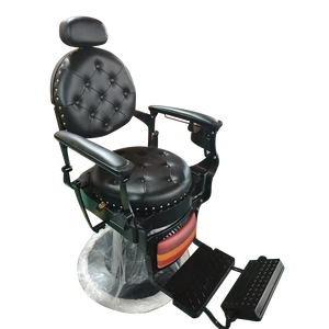 Chaise d'attente <span class=keywords><strong>de</strong></span> <span class=keywords><strong>barbier</strong></span> vintage en or, pliable et inclinable, portable en cuir fabriqué avec du métal durable - Product Image 4