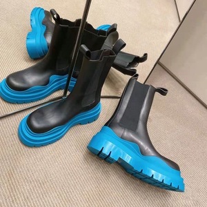 Fashion Blue Botas De Damas Altas Low Platform 2025 Low Heel Western <b>Boots</b> for Women - Product Image 5