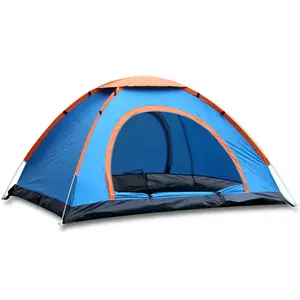 Tent automatic outdoor camping 3-4 people windbreak three campers throw quickly open the tent