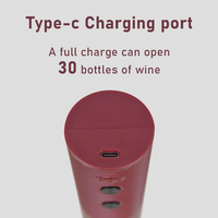 Ouvre-bouteille électrique automatique en gros, tire-bouchon rechargeable Type-C en ABS et acier inoxydable, 2 couleurs, OEM ODM