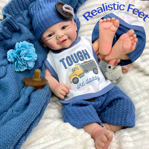 17 Inch Adorable Full Silicone Reborn Baby Doll Open Eyes Realistic Skin Texture Baby Doll for Kids <strong>Gift</strong> - Product Image 1