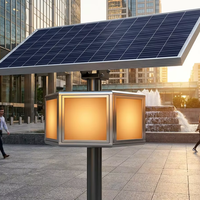 Boîte lumineuse publicitaire solaire à LED, système MPPT, haute luminosité, IP65, aluminium, acrylique, film UV, panneau extérieur, batterie 450Wh